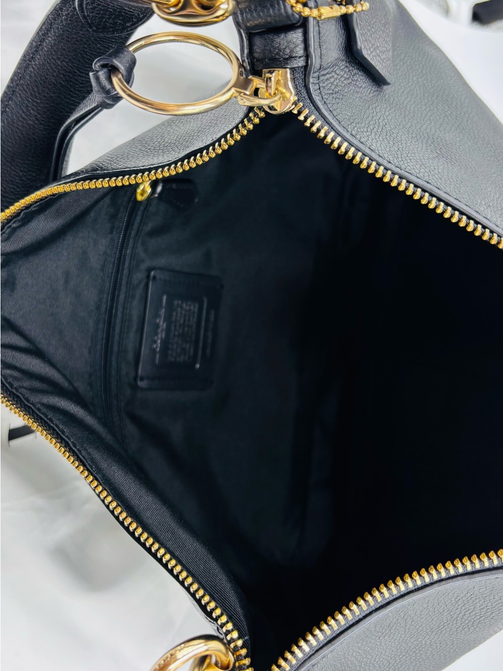 Coach Black Pebbled Leather Shoulder Hobo with Gold Hardware - Picture 7 of 16